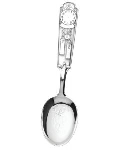 Hopeinen Lastenlusikka Kello/Nalle 521-621